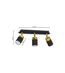Adjustable ceiling lamps - spots - Milagro JOKER BLACK/GOLD 3xGU10 MLP6125 ceiling lamp. - product 7