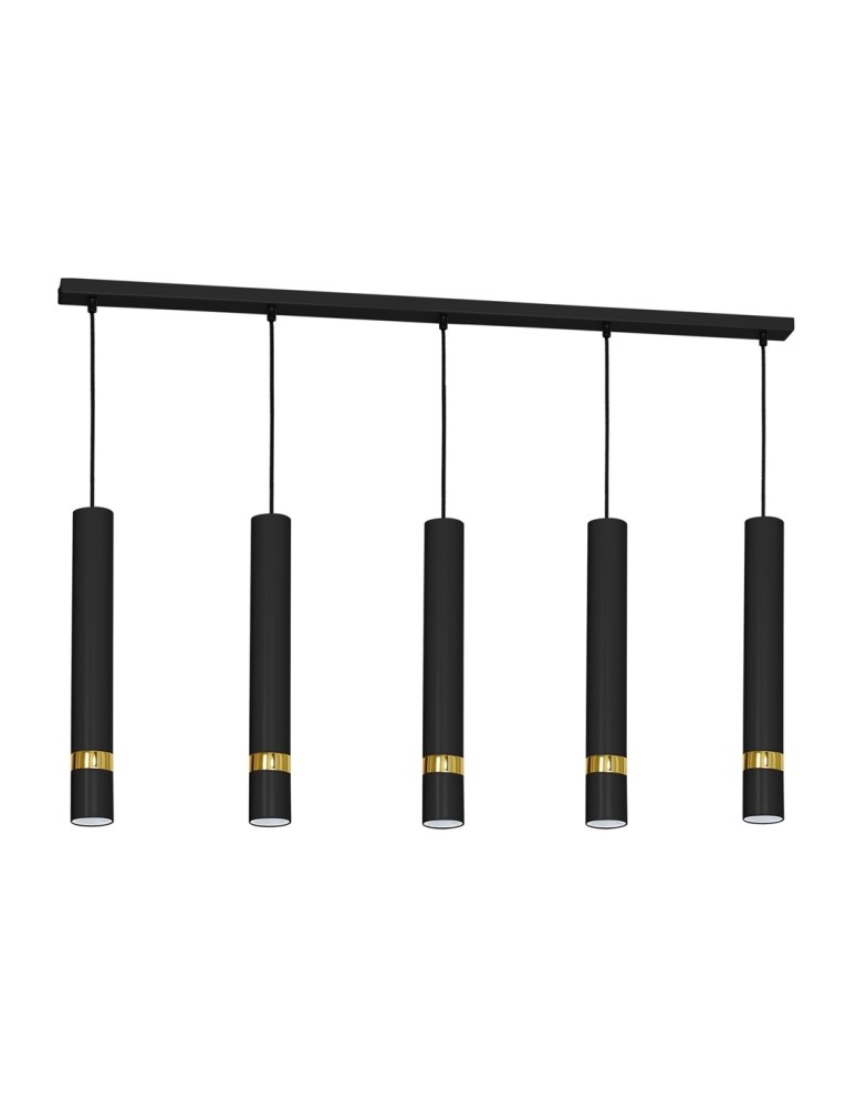 5 point pendant lamps - Milagro JOKER BLACK/GOLD pendant lamp 5xGU10 MLP6121 - product kolory-swiatla.pl 1