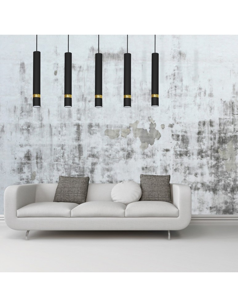 5 point pendant lamps - Milagro JOKER BLACK/GOLD pendant lamp 5xGU10 MLP6121 - product kolory-swiatla.pl 3