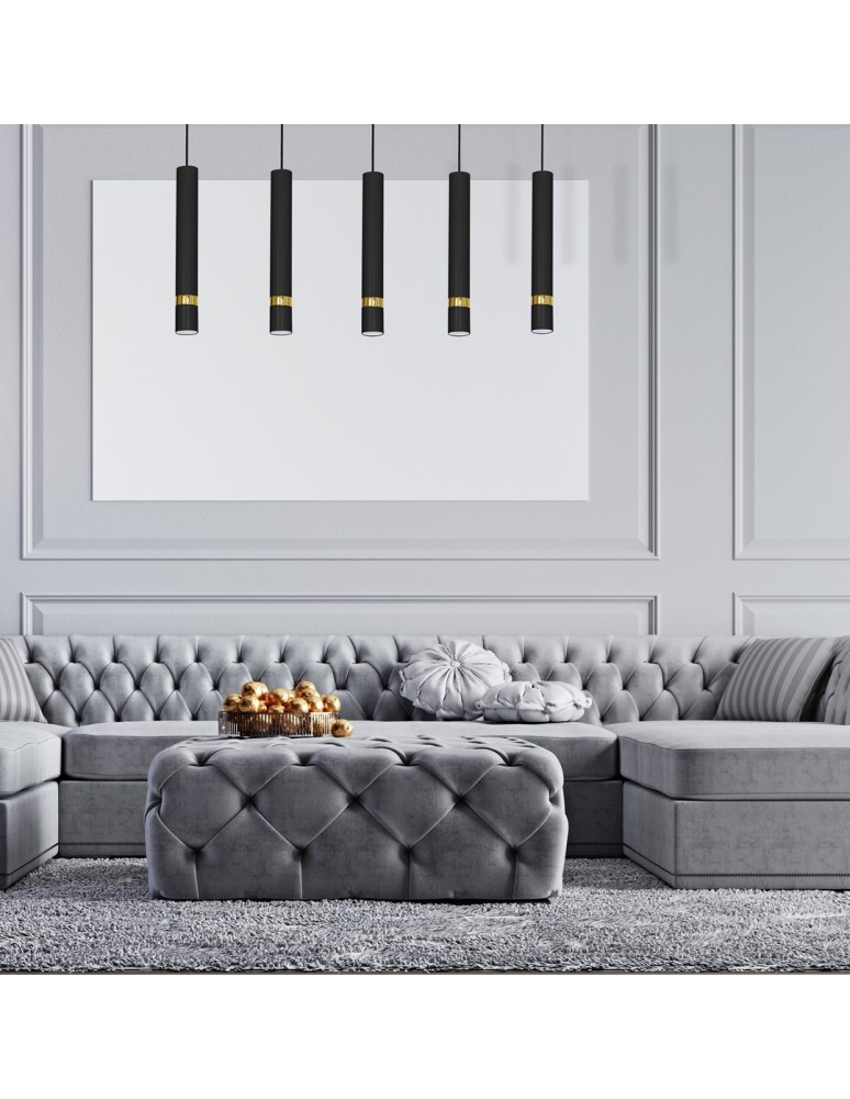 5 point pendant lamps - Milagro JOKER BLACK/GOLD pendant lamp 5xGU10 MLP6121 - product kolory-swiatla.pl 4