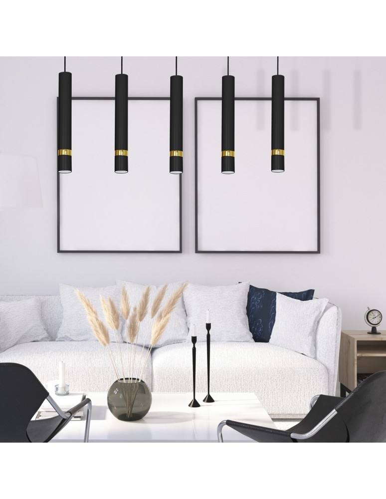 5 point pendant lamps - Milagro JOKER BLACK/GOLD pendant lamp 5xGU10 MLP6121 - product kolory-swiatla.pl 5