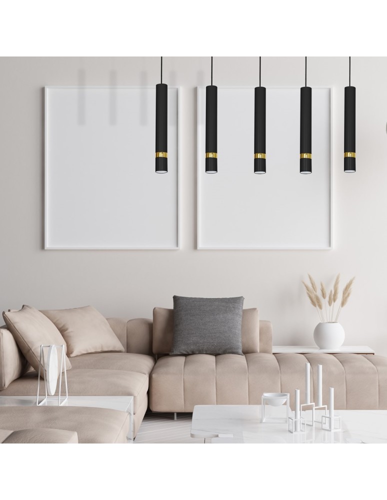 5 point pendant lamps - Milagro JOKER BLACK/GOLD pendant lamp 5xGU10 MLP6121 - product kolory-swiatla.pl 6