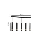 5 point pendant lamps - Milagro JOKER BLACK/GOLD pendant lamp 5xGU10 MLP6121 - product 7