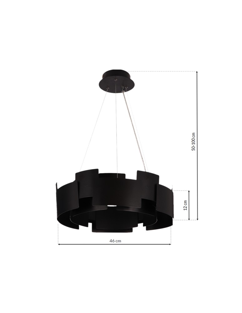 Milagro Lampa wisząca TORINO BLACK 24W LED ML6141
