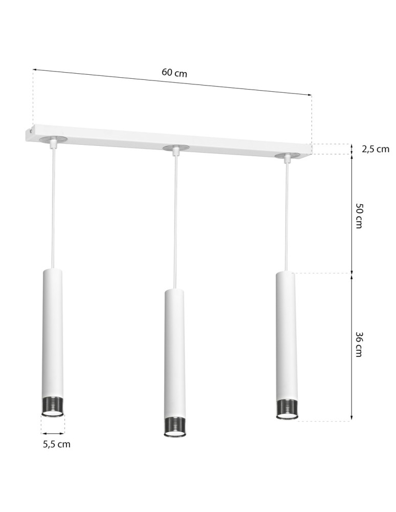 Milagro Lampa wisząca DANI WHITE/CHROME 3xGU10 MLP6228