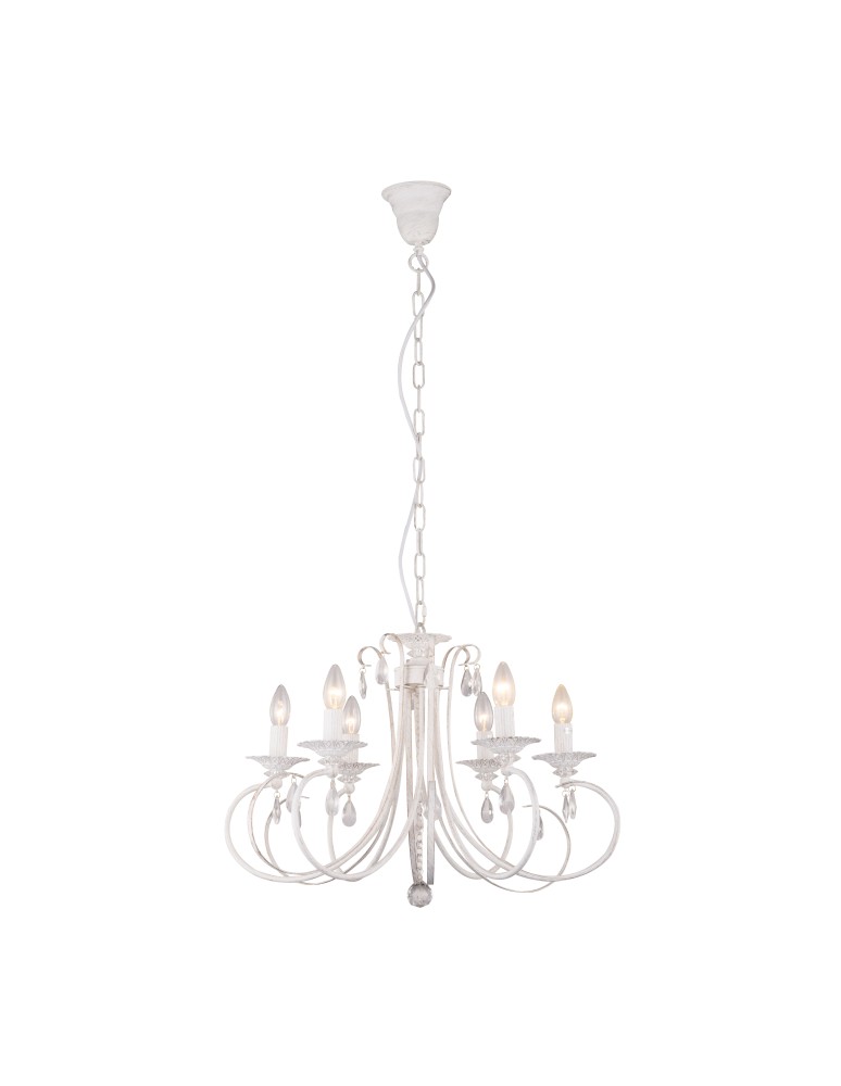 Chandelier chandeliers - Zuma Line NOVIA 6x40W E14 230V White RLD94217-6A Pendant. - product kolory-swiatla.pl 1