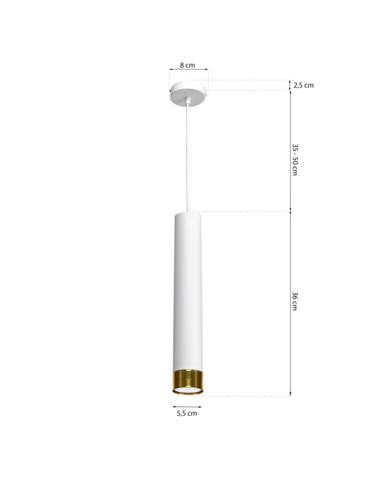 Pendant lamps - Milagro DANI WHITE/GOLD 1xGU10 pendant lamp MLP6235 - product kolory-swiatla.pl 8