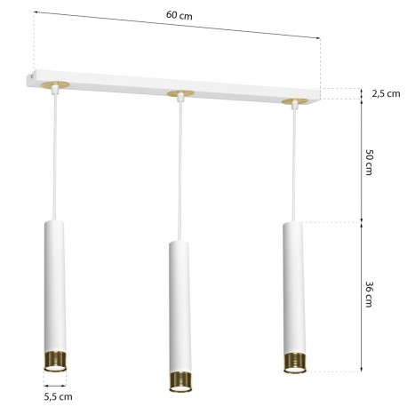 Milagro Lampa wisząca DANI WHITE/GOLD 3xGU10 MLP6236