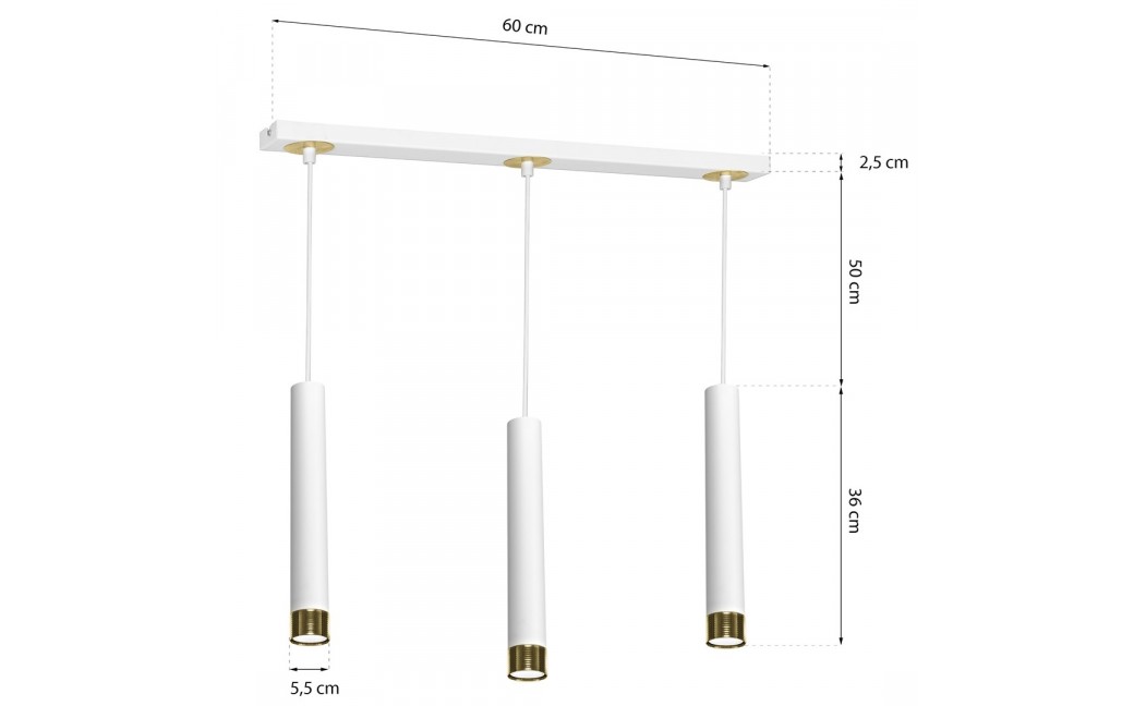 Milagro Lampa wisząca DANI WHITE/GOLD 3xGU10 MLP6236