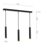 Milagro Lampa wisząca DANI BLACK/GOLD 3xGU10 MLP6240