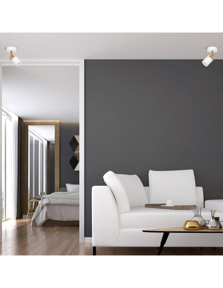 Adjustable ceiling lamps - spots - Milagro Wall lamp JOKER WHITE/WOOD 1xGU10 MLP6299 - product kolory-swiatla.pl 4