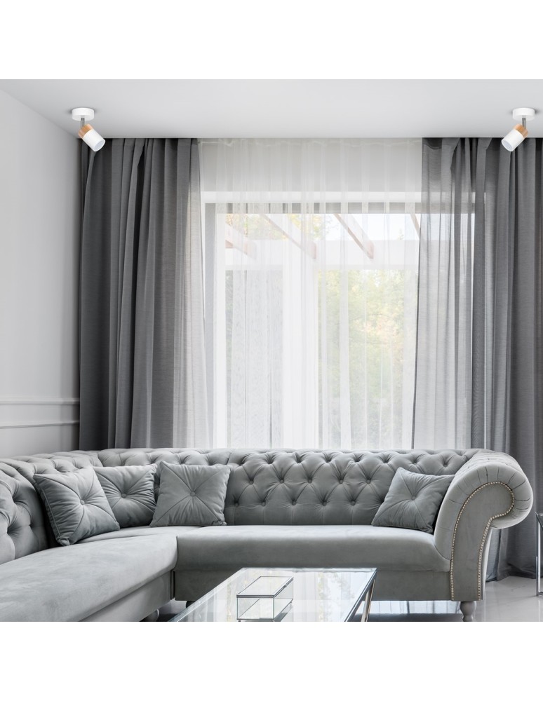 Adjustable ceiling lamps - spots - Milagro Wall lamp JOKER WHITE/WOOD 1xGU10 MLP6299 - product kolory-swiatla.pl 6