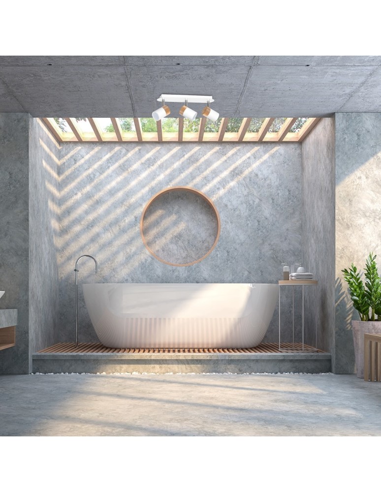 Adjustable ceiling lamps - spots - Milagro JOKER WHITE/WOOD 3xGU10 MLP6300 ceiling lamp. - product kolory-swiatla.pl 4