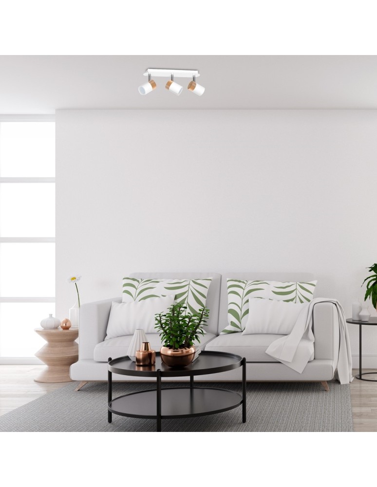 Adjustable ceiling lamps - spots - Milagro JOKER WHITE/WOOD 3xGU10 MLP6300 ceiling lamp. - product kolory-swiatla.pl 5