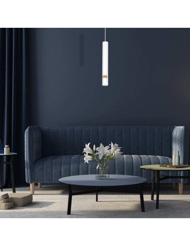 Pendant lamps - Milagro JOKER WHITE/WOOD 1xGU10 pendant lamp MLP6301 - product kolory-swiatla.pl 5