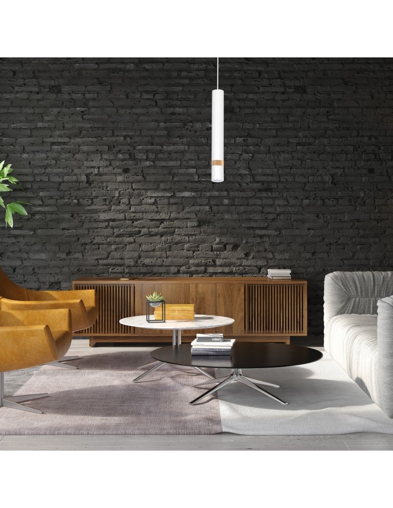 Pendant lamps - Milagro JOKER WHITE/WOOD 1xGU10 pendant lamp MLP6301 - product kolory-swiatla.pl 7