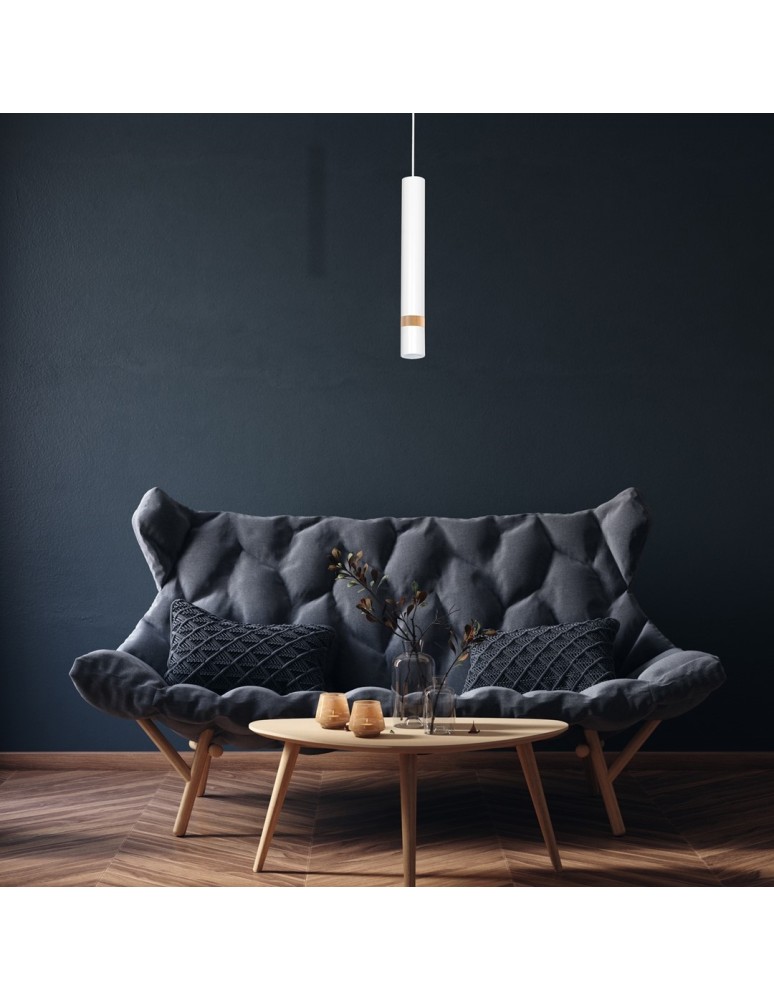 Pendant lamps - Milagro JOKER WHITE/WOOD 1xGU10 pendant lamp MLP6301 - product kolory-swiatla.pl 8
