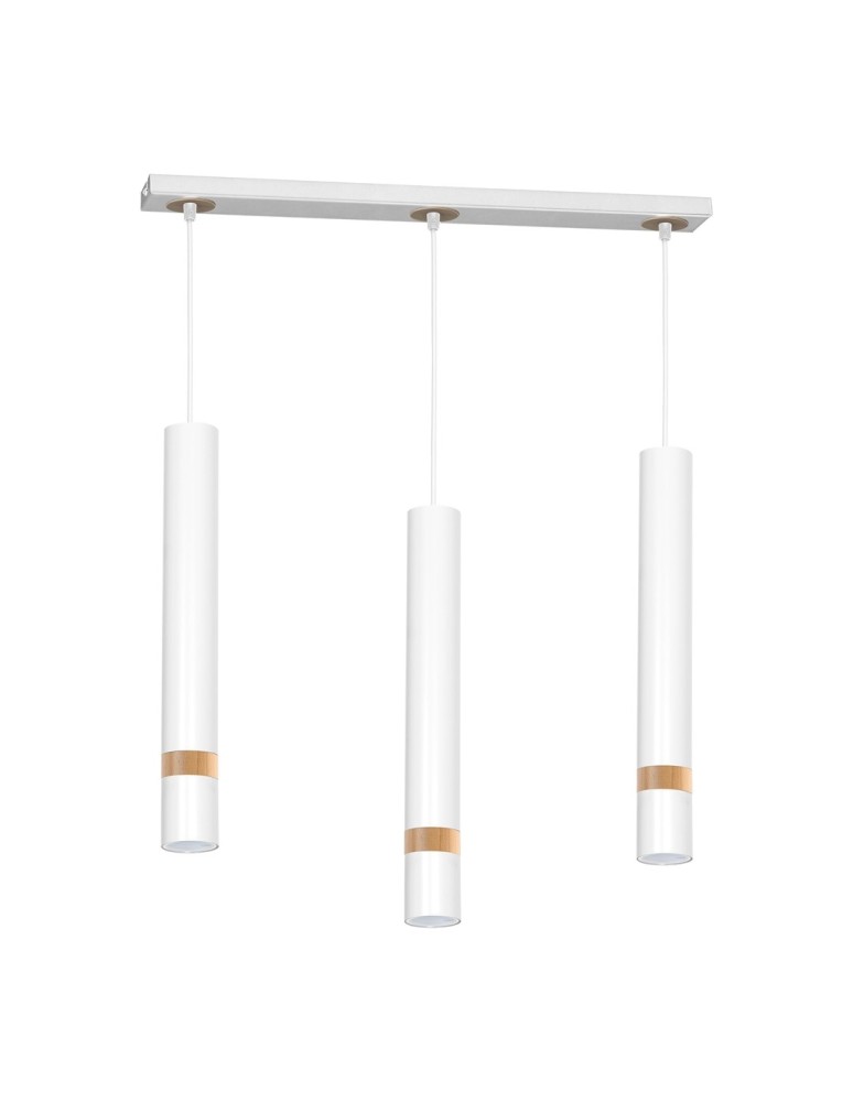 Pendant lamps - Milagro JOKER WHITE/WOOD 3xGU10 pendant lamp MLP6302 - product kolory-swiatla.pl 1