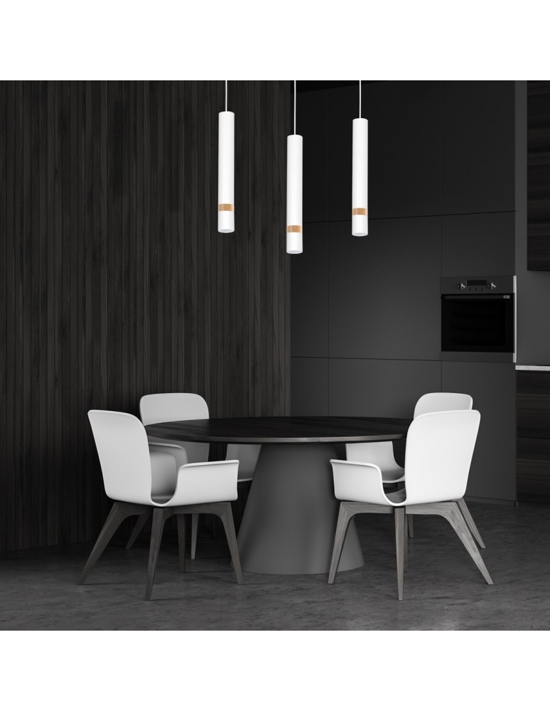 Pendant lamps - Milagro JOKER WHITE/WOOD 3xGU10 pendant lamp MLP6302 - product kolory-swiatla.pl 5