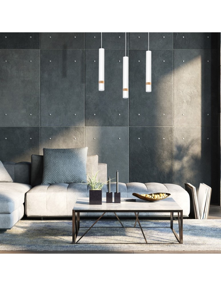 Pendant lamps - Milagro JOKER WHITE/WOOD 3xGU10 pendant lamp MLP6302 - product kolory-swiatla.pl 7