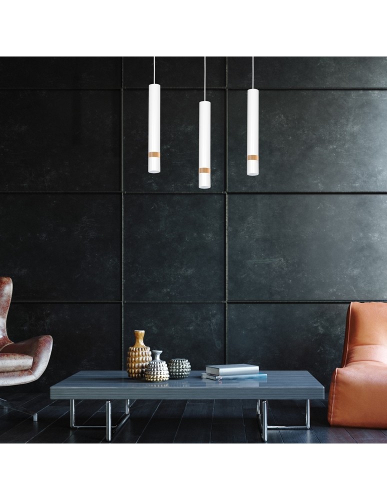 Pendant lamps - Milagro JOKER WHITE/WOOD 3xGU10 pendant lamp MLP6302 - product kolory-swiatla.pl 8
