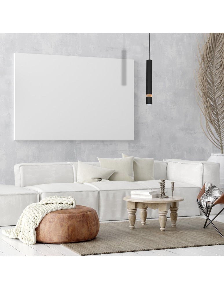 Milagro Lampa wisząca JOKER BLACK/WOOD 1xGU10 MLP6305