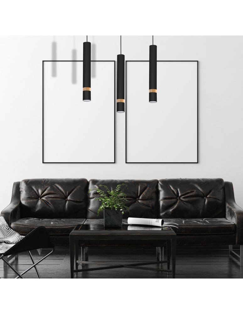 Milagro Lampa wisząca JOKER BLACK/WOOD 3xGU10 MLP6306 Milagro Lampa wisząca JOKER BLACK/WOOD 3xGU10 MLP6306