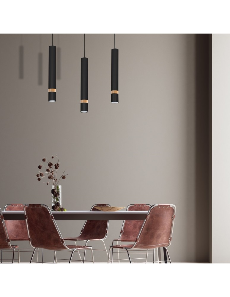 Milagro Lampa wisząca JOKER BLACK/WOOD 3xGU10 MLP6306 Milagro Lampa wisząca JOKER BLACK/WOOD 3xGU10 MLP6306