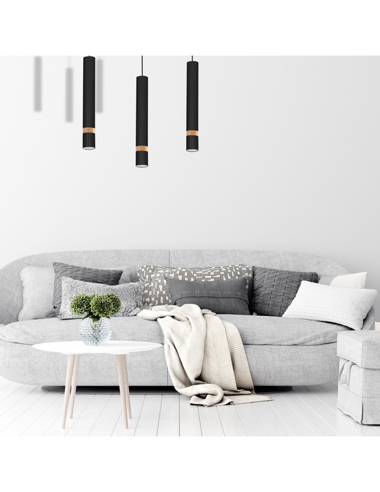 Milagro Lampa wisząca JOKER BLACK/WOOD 3xGU10 MLP6306 Milagro Lampa wisząca JOKER BLACK/WOOD 3xGU10 MLP6306