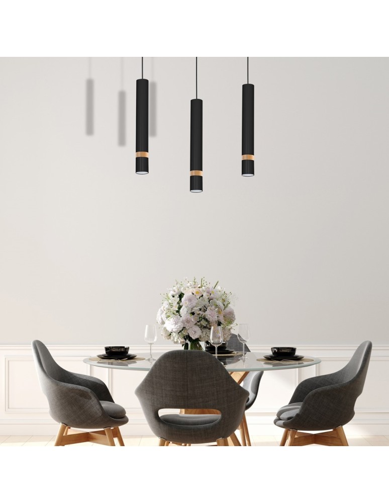 Milagro Lampa wisząca JOKER BLACK/WOOD 3xGU10 MLP6306 Milagro Lampa wisząca JOKER BLACK/WOOD 3xGU10 MLP6306
