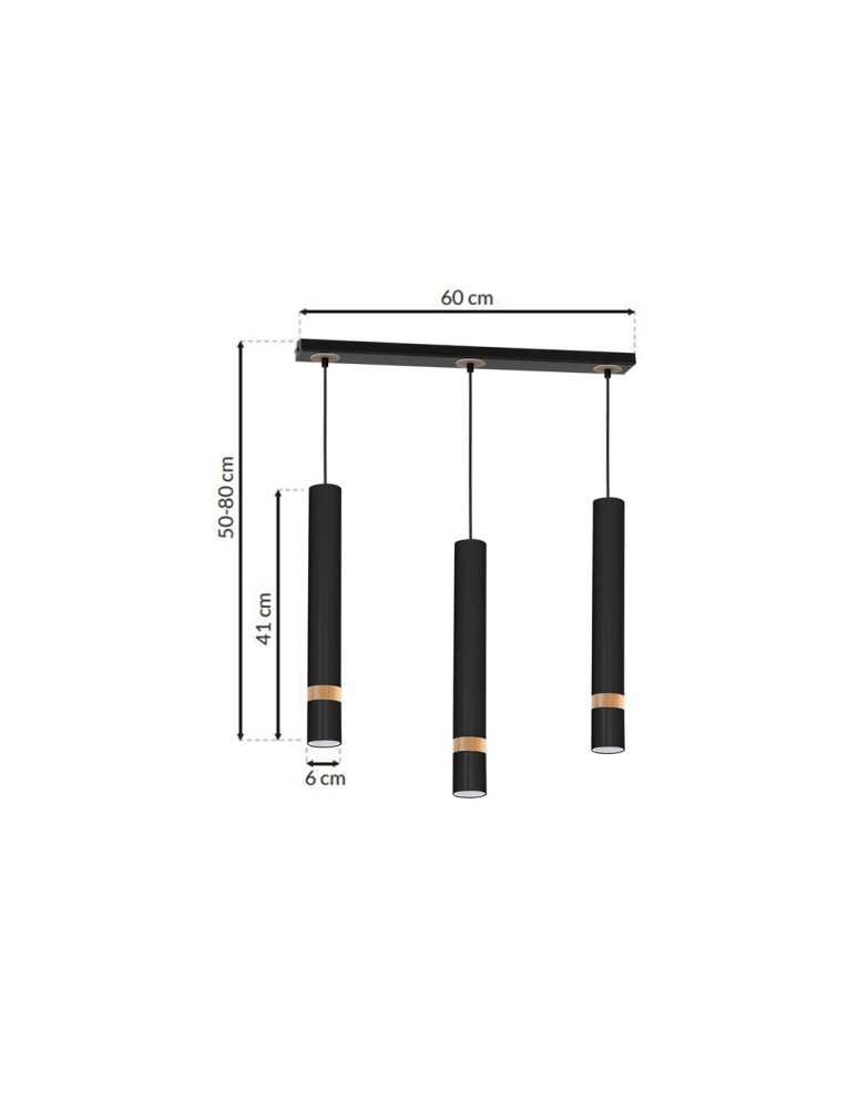 Milagro Lampa wisząca JOKER BLACK/WOOD 3xGU10 MLP6306 Milagro Lampa wisząca JOKER BLACK/WOOD 3xGU10 MLP6306