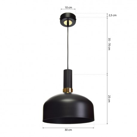 Milagro Lampa wisząca MALMO BLACK/GOLD 1xE27 MLP6198