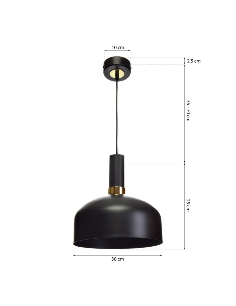 Pendant lamps - Milagro MALMO BLACK/GOLD 1xE27 pendant lamp MLP6198 - product kolory-swiatla.pl 7