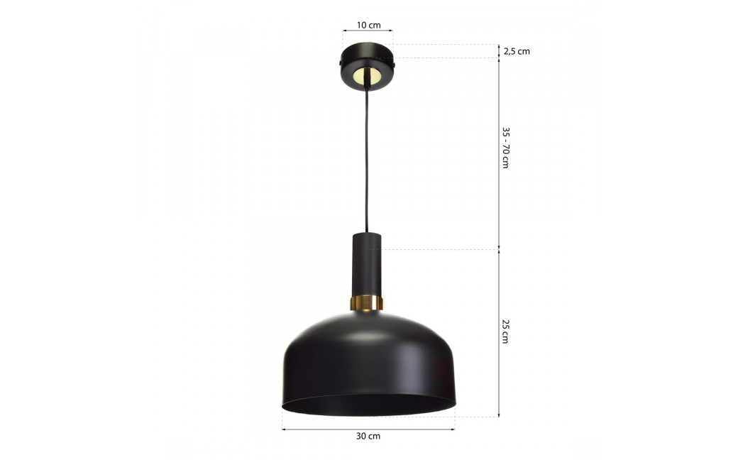 Milagro Lampa wisząca MALMO BLACK/GOLD 1xE27 MLP6198