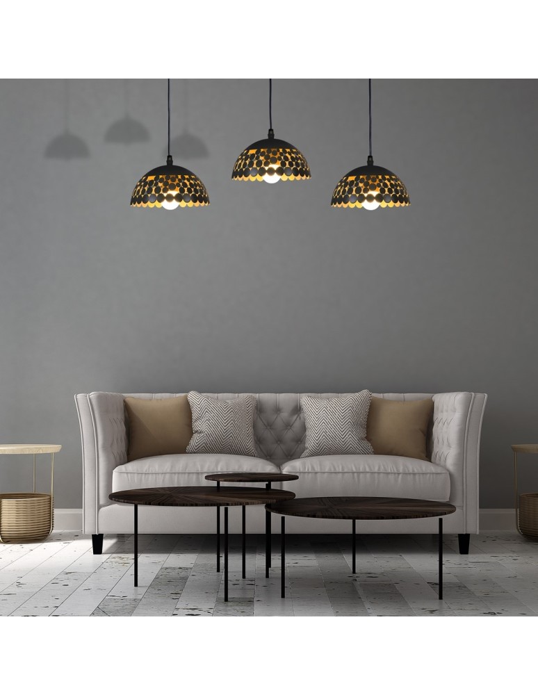 Pendant lamps - Milagro LISA BLACK 3xE27 pendant lamp ML6136 - product kolory-swiatla.pl 6