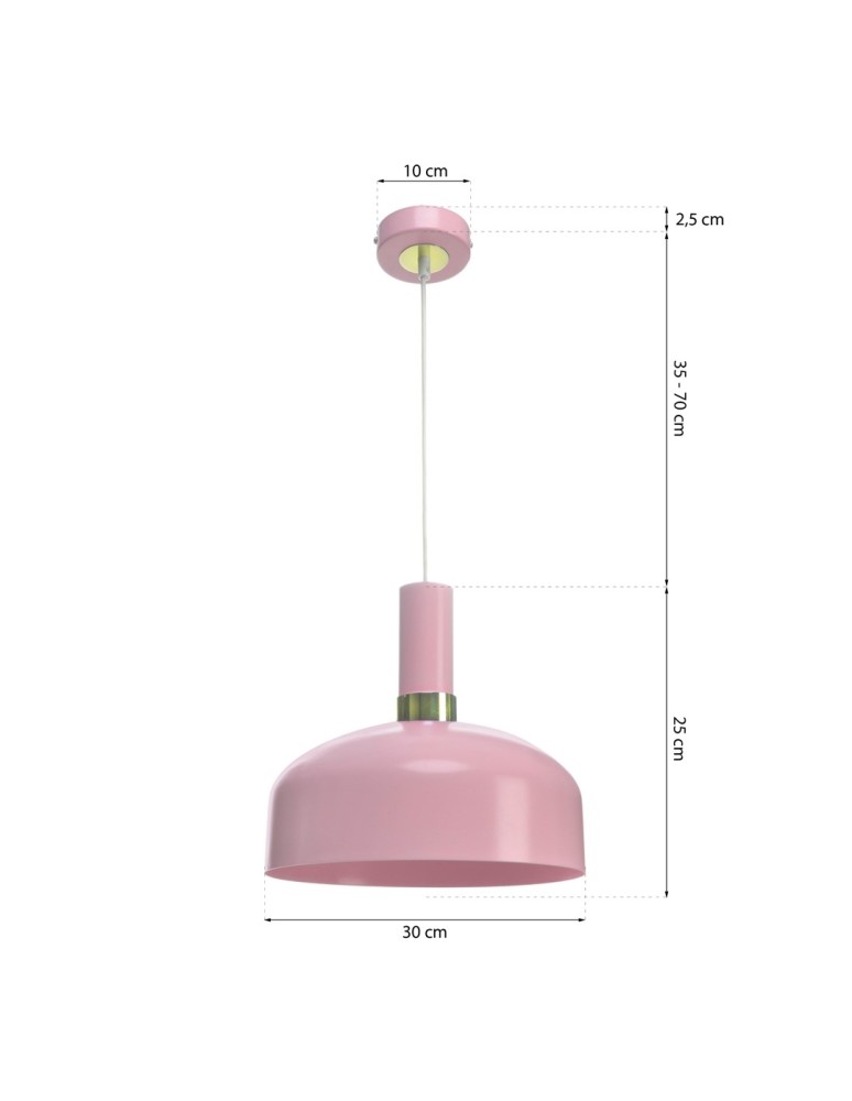Pink pendant lamps - Milagro MALMO PINK 1xE27 pendant lamp MLP6199 - product kolory-swiatla.pl 7