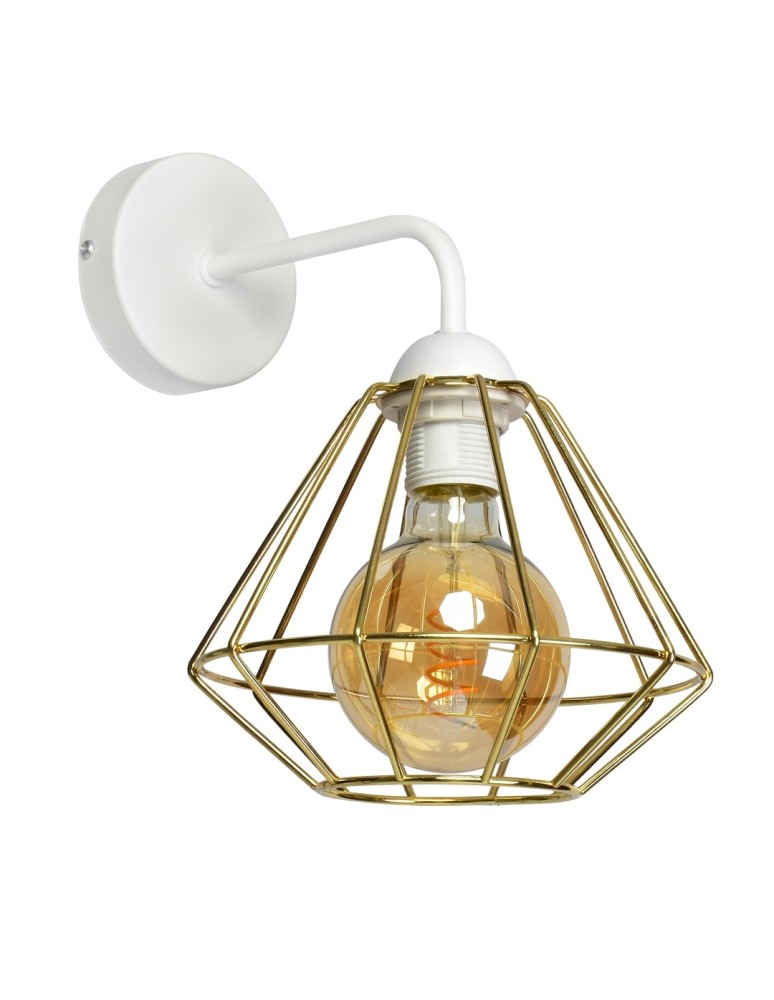 Loft wall lamps - industrial - Milagro Wall lamp LUPO WHITE/GOLD 1xE27 MLP6265 - product kolory-swiatla.pl 1