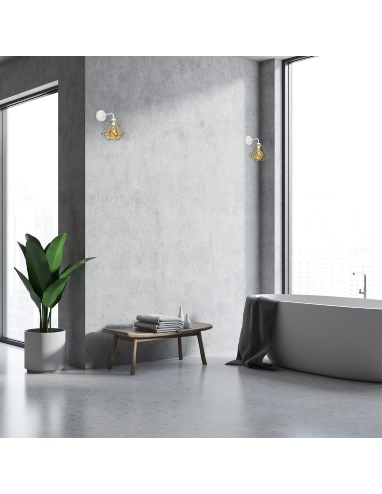 Loft wall lamps - industrial - Milagro Wall lamp LUPO WHITE/GOLD 1xE27 MLP6265 - product kolory-swiatla.pl 5