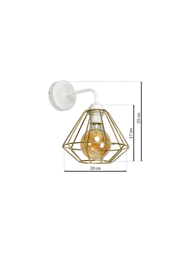 Loft wall lamps - industrial - Milagro Wall lamp LUPO WHITE/GOLD 1xE27 MLP6265 - product kolory-swiatla.pl 7