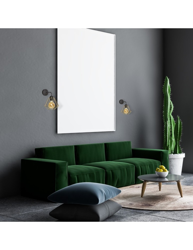 Loft wall lamps - industrial - Milagro Wall lamp LUPO BLACK/GOLD 1xE27 MLP6269 - product kolory-swiatla.pl 3