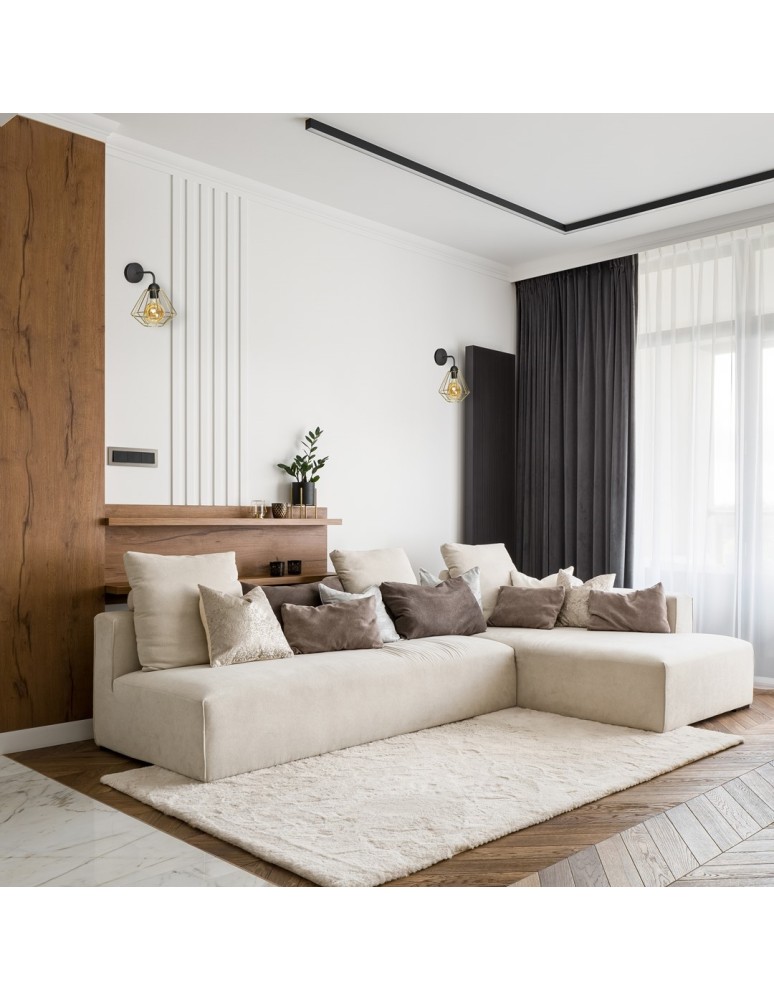 Loft wall lamps - industrial - Milagro Wall lamp LUPO BLACK/GOLD 1xE27 MLP6269 - product kolory-swiatla.pl 4