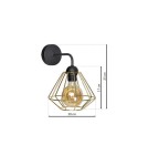 Loft wall lamps - industrial - Milagro Wall lamp LUPO BLACK/GOLD 1xE27 MLP6269 - product 7