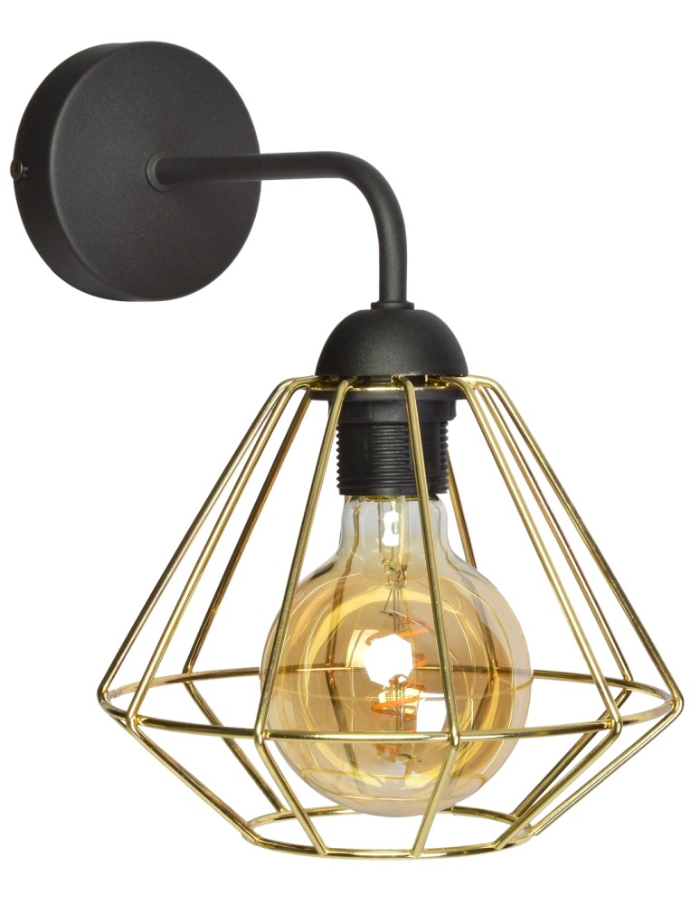 Loft wall lamps - industrial - Milagro Wall lamp LUPO BLACK/GOLD 1xE27 MLP6269 - product kolory-swiatla.pl 8