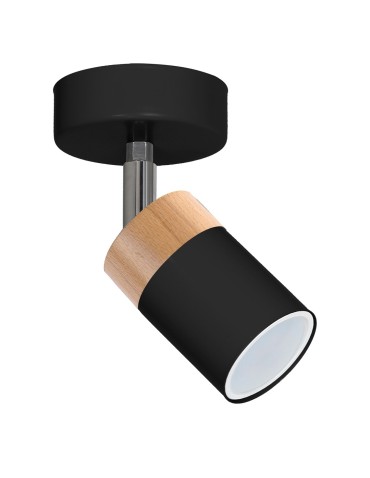 Milagro Wall lamp JOKER BLACK/WOOD 1xGU10 MLP6303