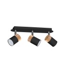 Adjustable ceiling lamps - spots - Milagro JOKER BLACK/WOOD 3xGU10 MLP6304 ceiling lamp. - product 1