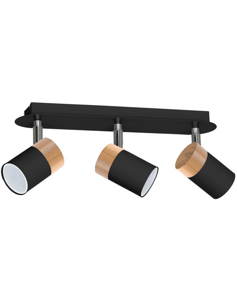 Adjustable ceiling lamps - spots - Milagro JOKER BLACK/WOOD 3xGU10 MLP6304 ceiling lamp. - product kolory-swiatla.pl 2