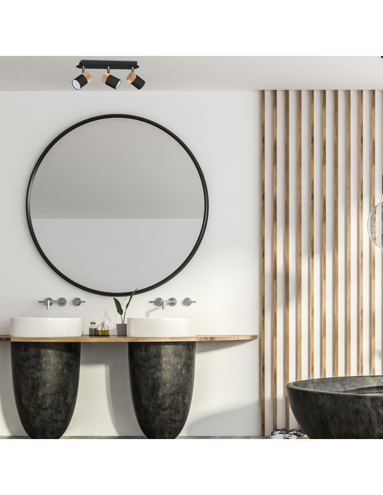 Adjustable ceiling lamps - spots - Milagro JOKER BLACK/WOOD 3xGU10 MLP6304 ceiling lamp. - product kolory-swiatla.pl 6