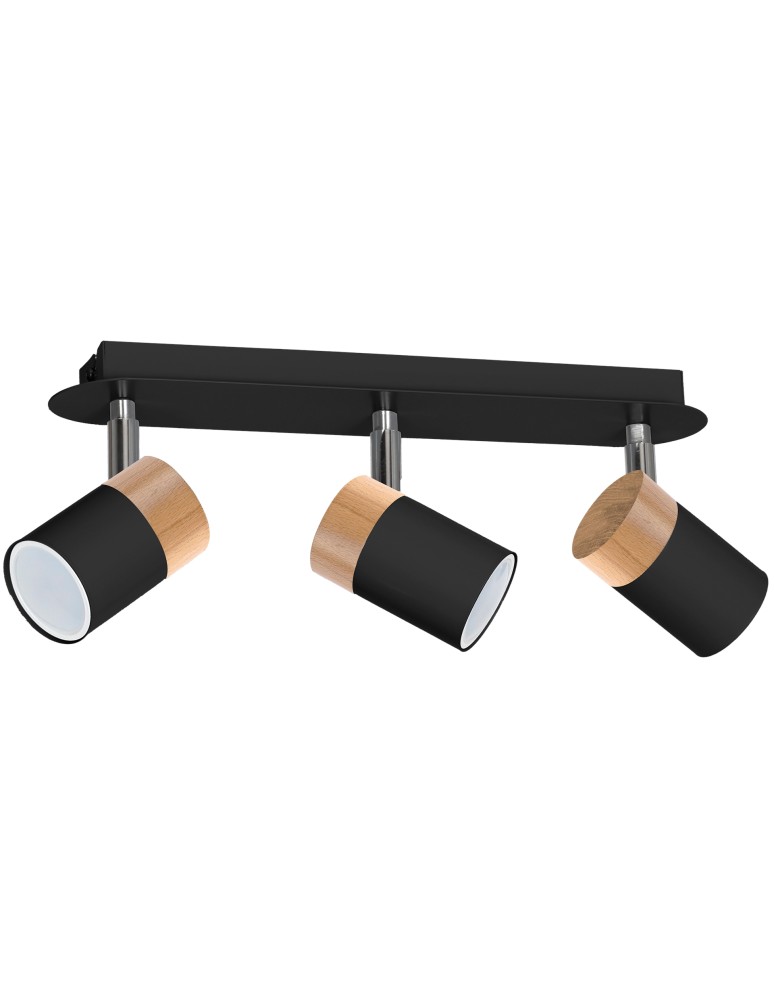 Adjustable ceiling lamps - spots - Milagro JOKER BLACK/WOOD 3xGU10 MLP6304 ceiling lamp. - product kolory-swiatla.pl 8