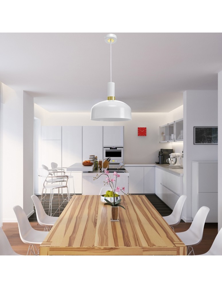 Pendant lamps - Milagro MALMO WHITE/GOLD 1xE27 pendant lamp MLP6197 - product kolory-swiatla.pl 6