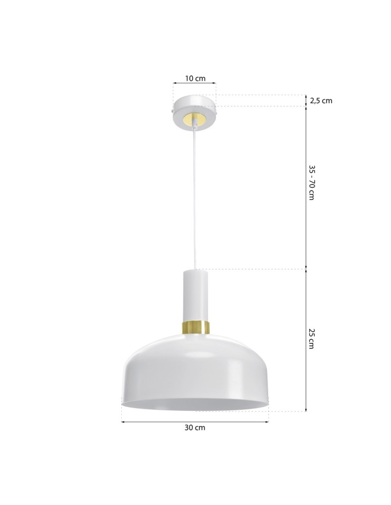 Pendant lamps - Milagro MALMO WHITE/GOLD 1xE27 pendant lamp MLP6197 - product kolory-swiatla.pl 7